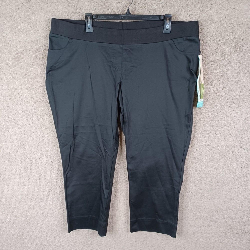 Motherhood Pants Womens XL Black Slim Leg Crop Pull On Elastic Waist Under Belly